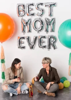 Balon foliowy na powietrze LITERKA E srebrny 40cm
