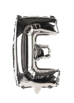 Balon foliowy na powietrze LITERKA E srebrny 40cm