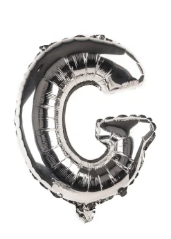 Balon foliowy na powietrze LITERKA G srebrny 40cm