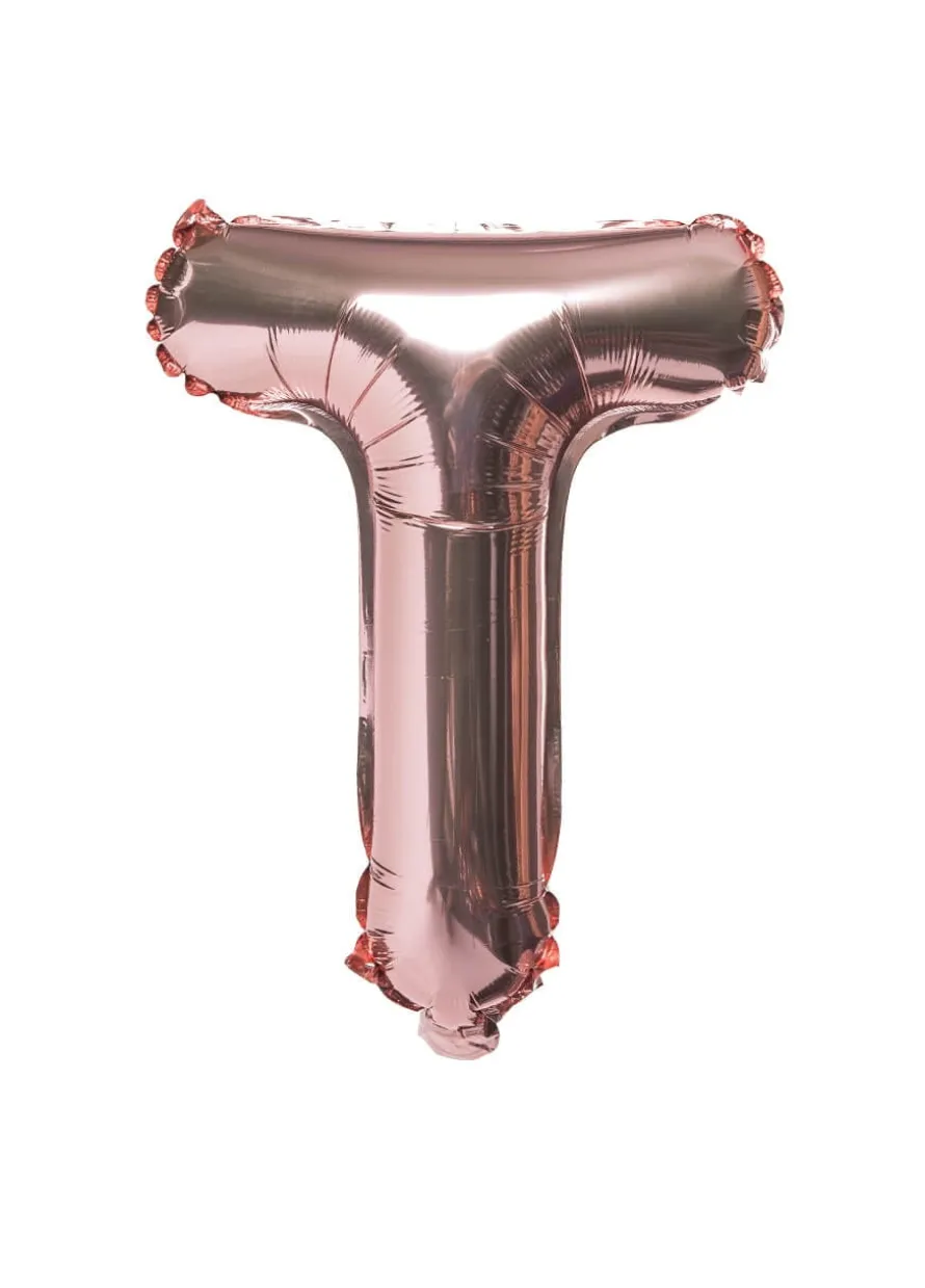 Balon foliowy na powietrze LITERKA T rose gold