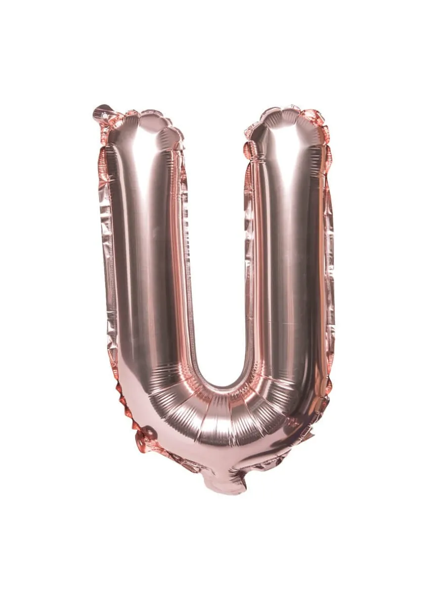 Balon foliowy na powietrze LITERKA U rose gold