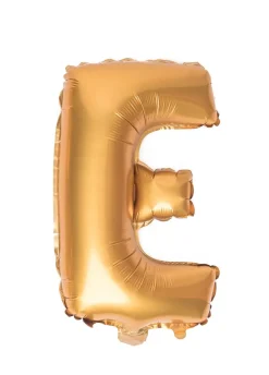 Balon foliowy na powietrze LITERKA E złoty 40cm