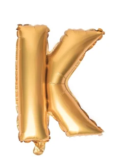Balon foliowy na powietrze LITERKA K złoty 40cm