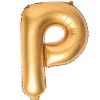 Balon foliowy na powietrze LITERKA P złoty 40cm