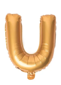 Balon foliowy na powietrze LITERKA U złoty 40cm