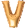 Balon foliowy na powietrze LITERKA V złoty 40cm