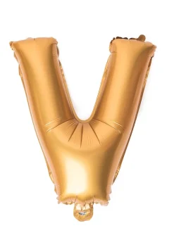 Balon foliowy na powietrze LITERKA V złoty 40cm