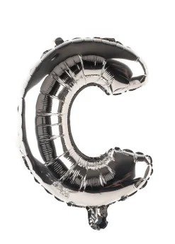 Balon foliowy na powietrze LITERKA C srebrny 40cm