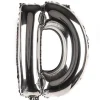 Balon foliowy na powietrze LITERKA D srebrny 40cm