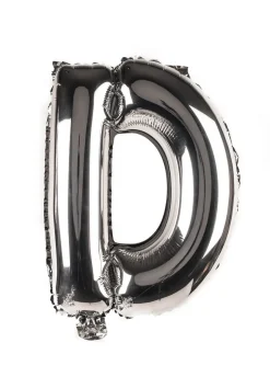 Balon foliowy na powietrze LITERKA D srebrny 40cm