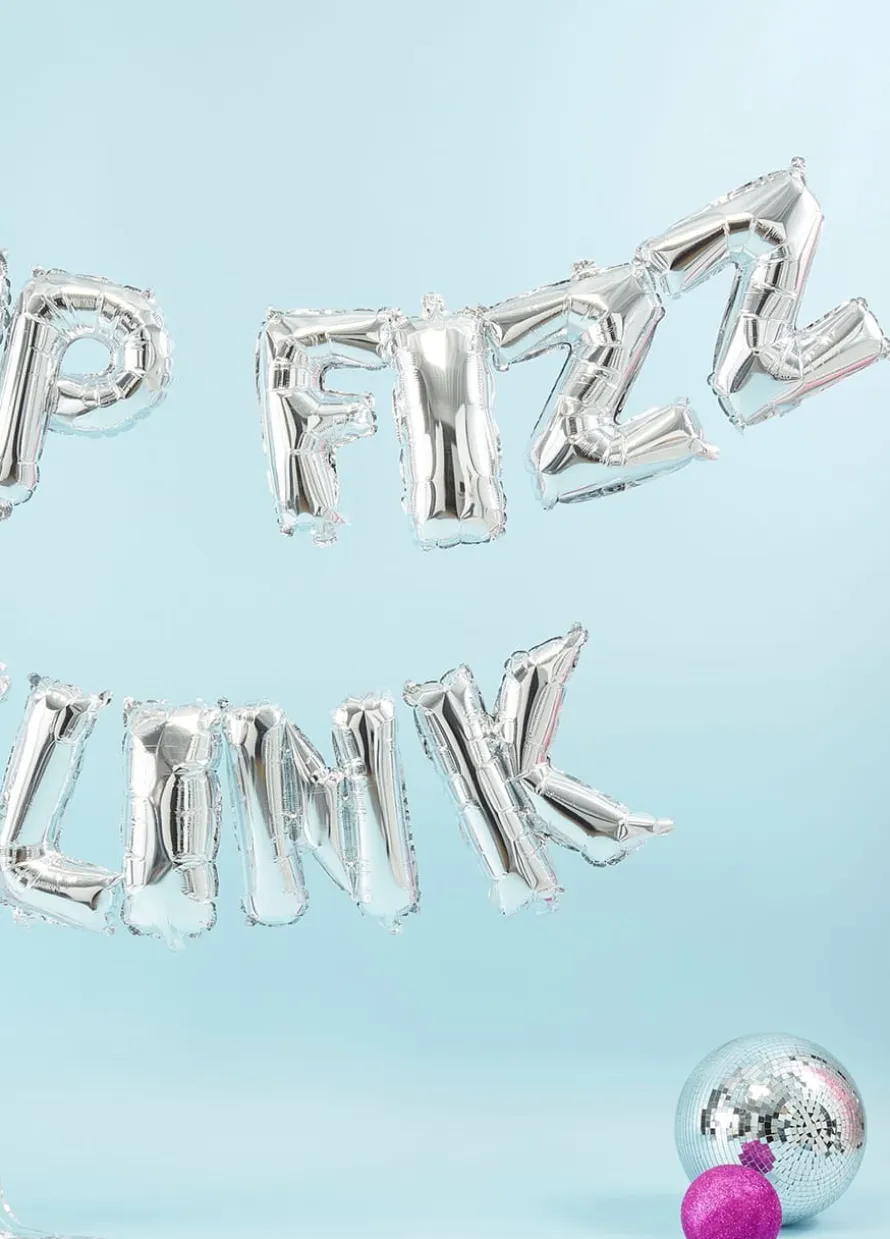 Balon foliowy na powietrze LITERKA F srebrny 40cm