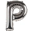 Balon foliowy na powietrze LITERKA P srebrny 40cm
