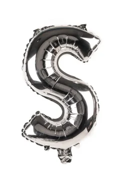 Balon foliowy na powietrze LITERKA S srebrna 40cm
