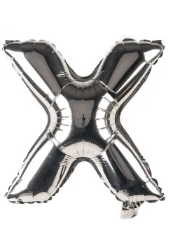 Balon foliowy na powietrze LITERKA X srebrny 40cm