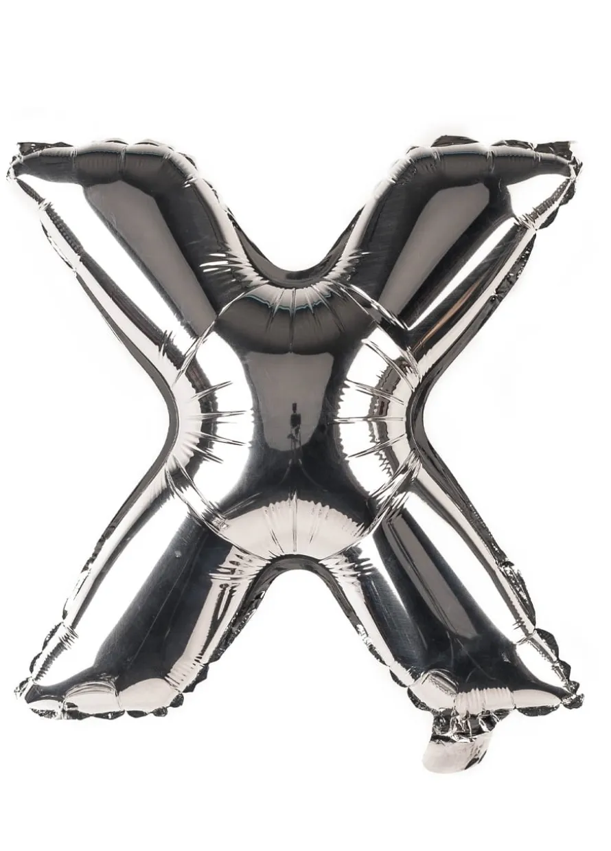 Balon foliowy na powietrze LITERKA X srebrny 40cm