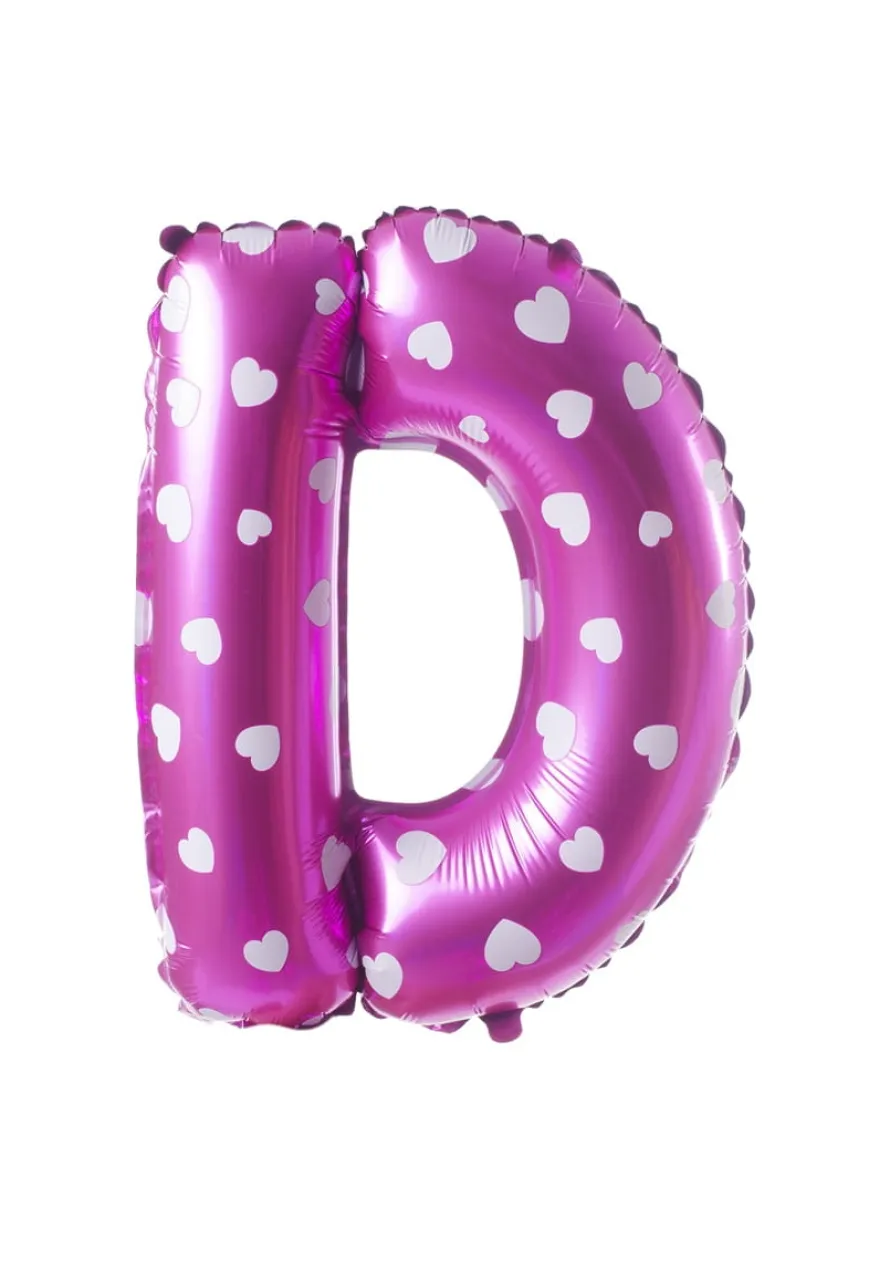 Balon foliowy na powietrze LITERKA D różowy 40cm