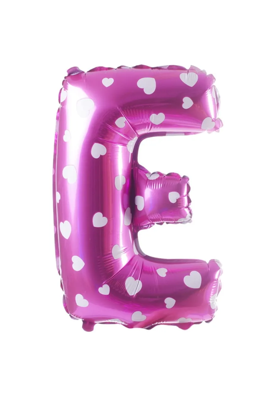 Balon foliowy na powietrze LITERKA E różowy 40cm