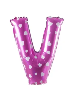 Balon foliowy na powietrze LITERKA V różowy 40cm