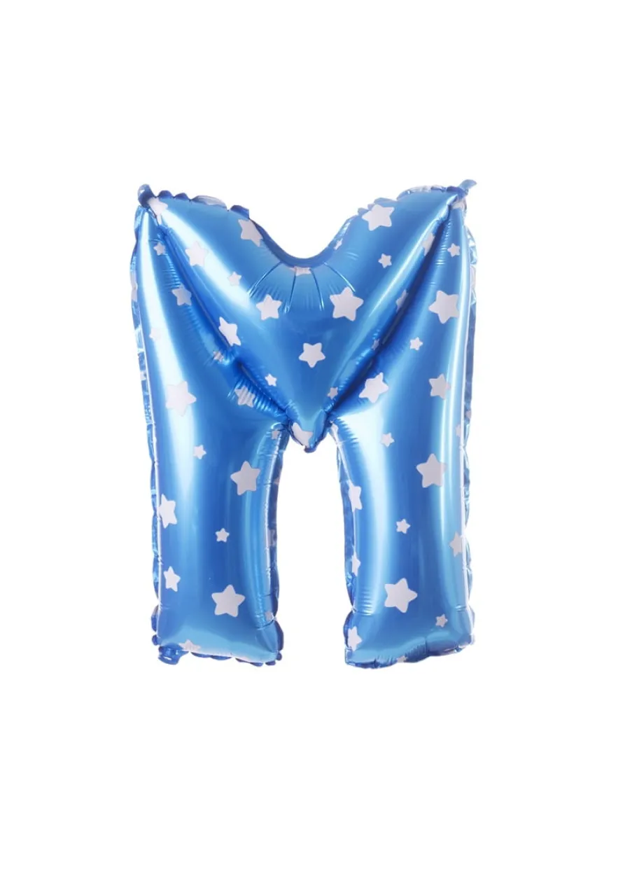Balon foliowy na powietrze LITERKA M błękitny 40cm