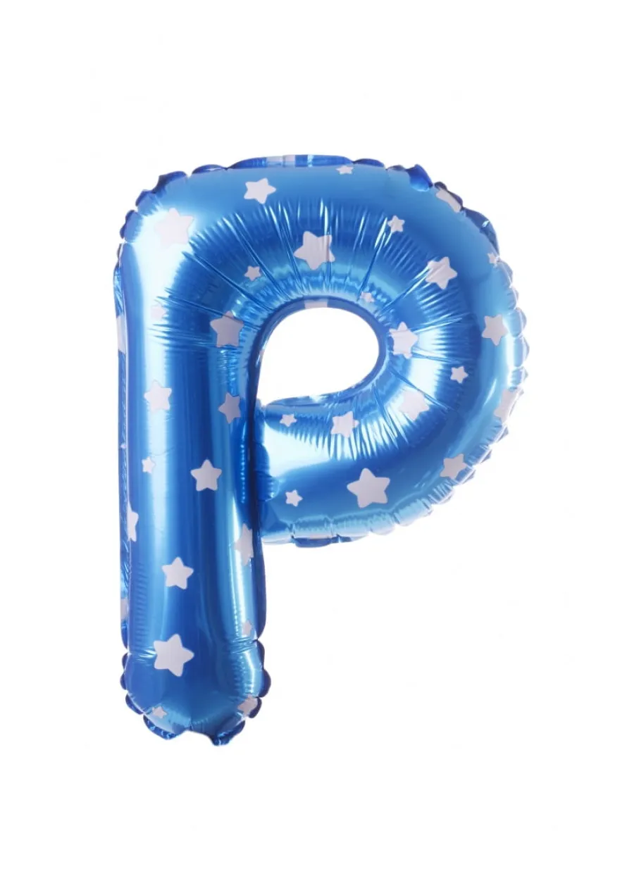Balon foliowy na powietrze LITERKA P błękitny 40cm
