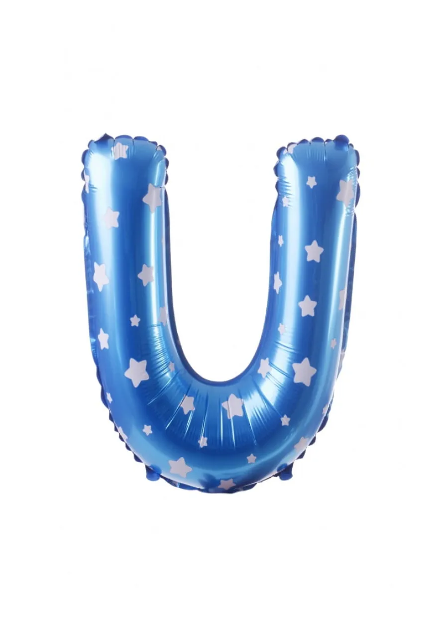 Balon foliowy na powietrze LITERKA U błękitny 40cm