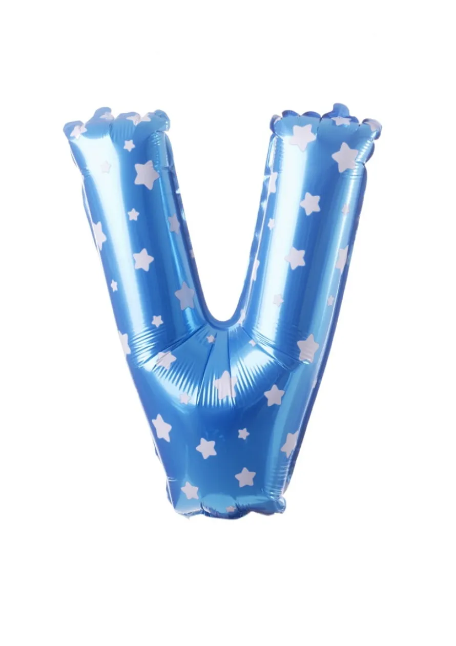 Balon foliowy na powietrze LITERKA V błękitny 40cm