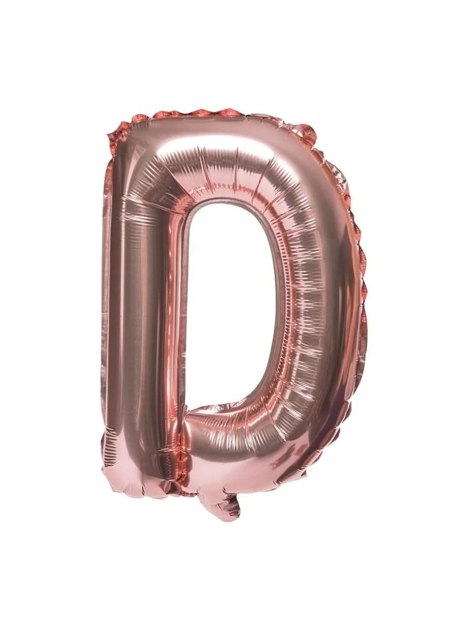 Balon foliowy na powietrze LITERKA D rose gold