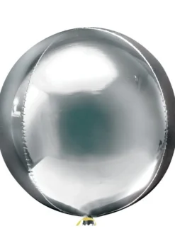 Balon foliowy SREBRNY kula (38cm x 40cm)