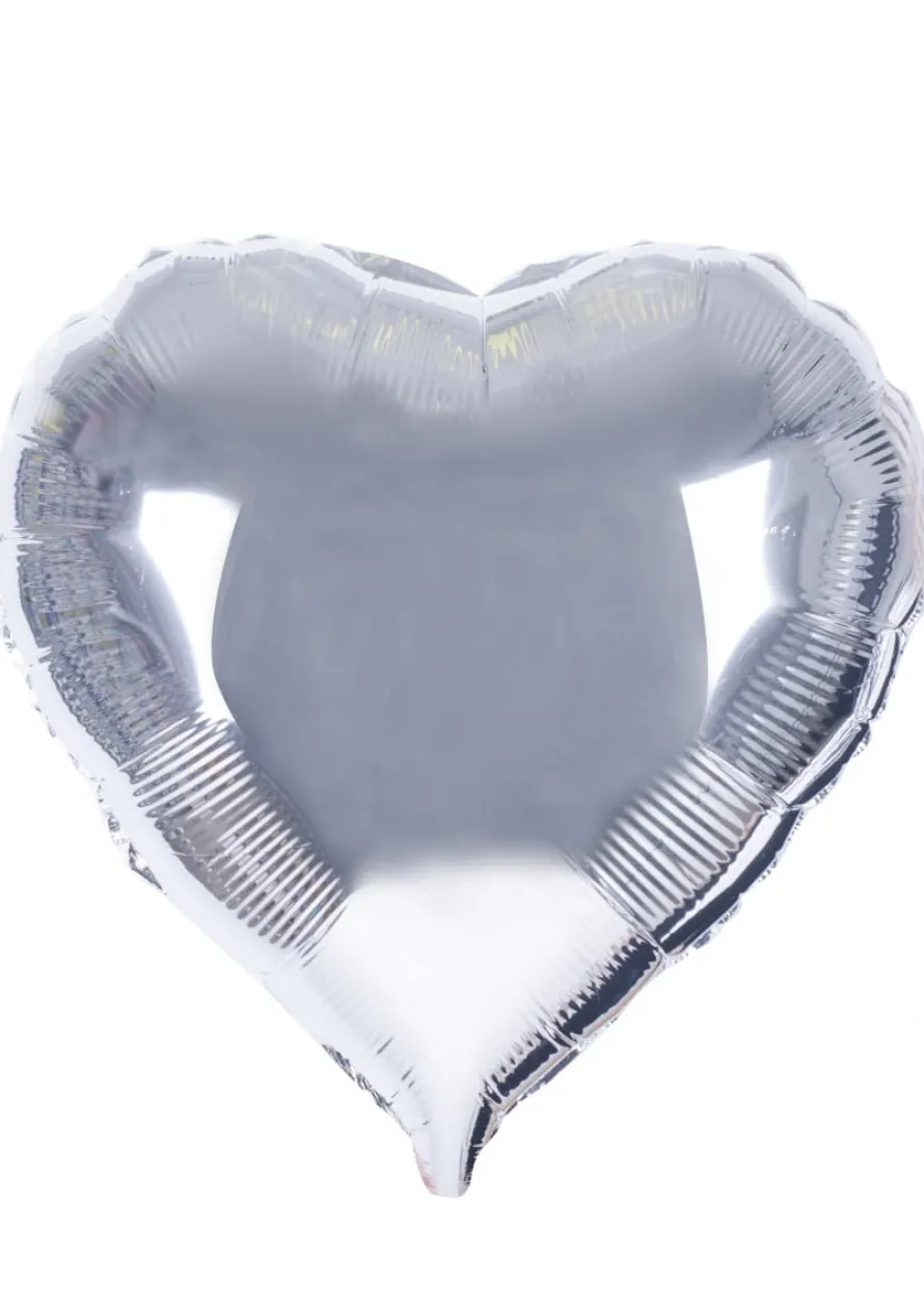 Balon foliowy srebrny SERCE 45cm