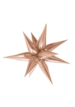 Balon foliowy STAR 3D różowe złoto 70cm