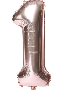 Balon foliowy urodzinowy CYFRA 1 różowe złoto 85cm