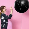 Balon gender reveal BOY OR GIRL z niebieskim konfetti 1m