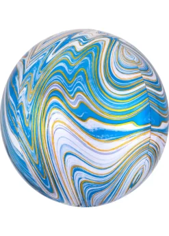 Balon kula MARBLE marmurkowy niebieski