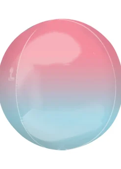 Balon kula RÓŻOWO-NIEBIESKI foliowy ombre 40 cm
