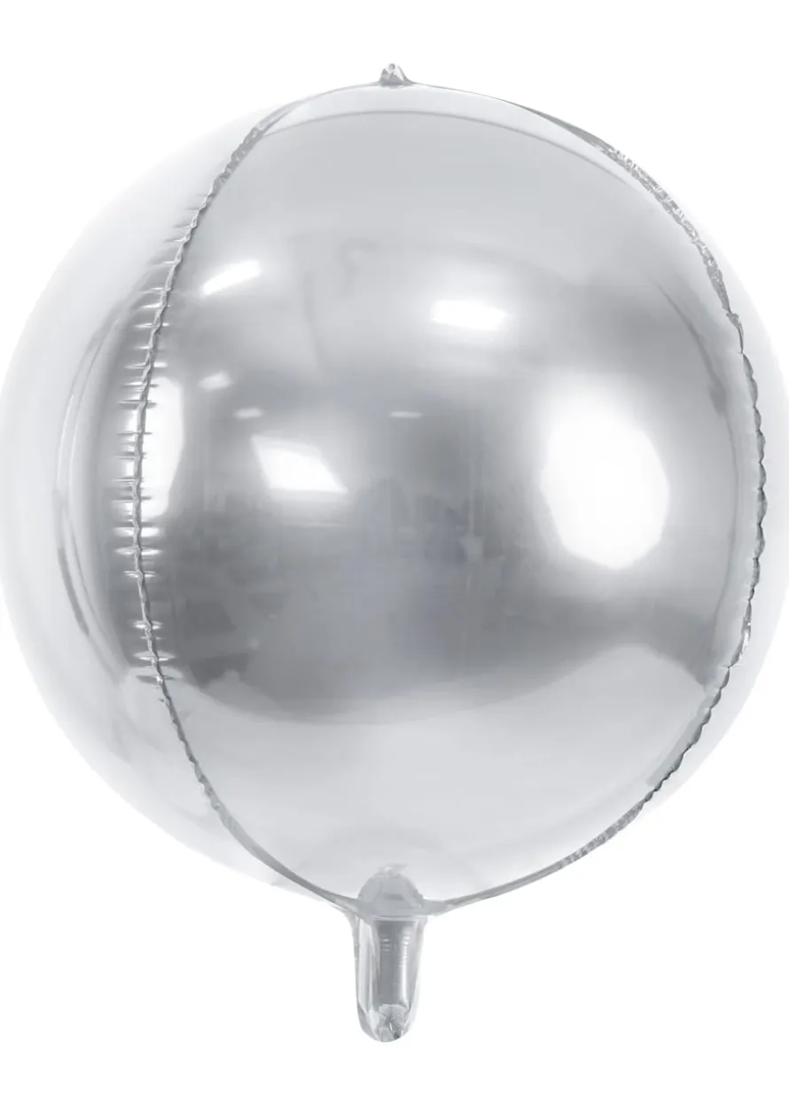 Balon KULA srebrny foliowy 40cm