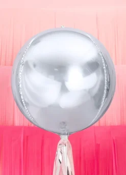 Balon KULA srebrny foliowy 40cm