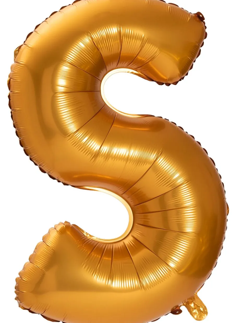 Balon LITERKA S złoty pomarańcz 85cm