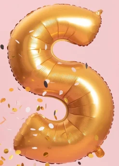 Balon LITERKA S złoty pomarańcz 85cm