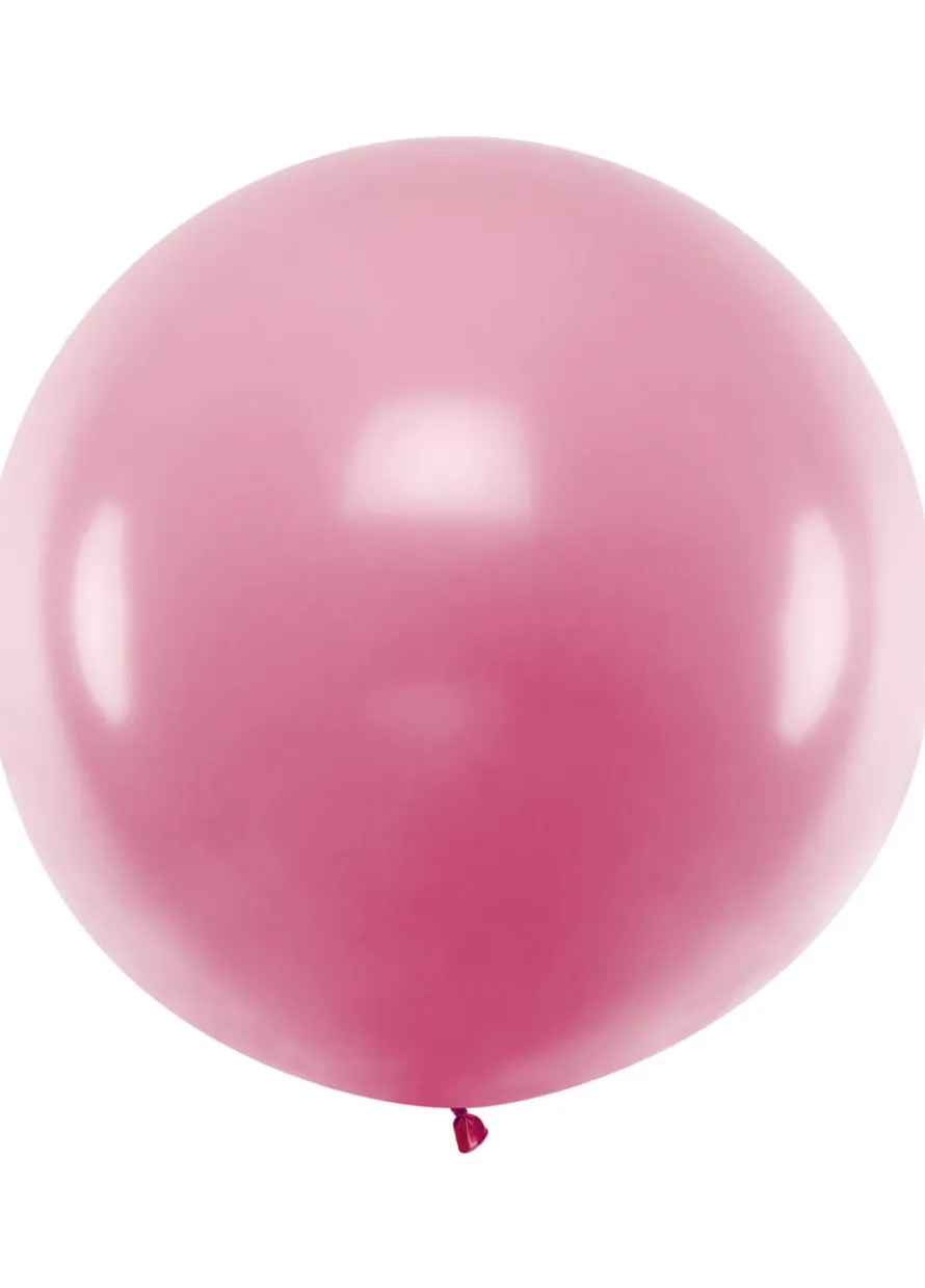 Balon metaliczny OLBRZYM różowy 1m
