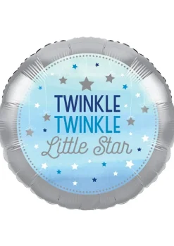 Balon na baby shower GWIAZDECZKA niebieski foliowy 43cm