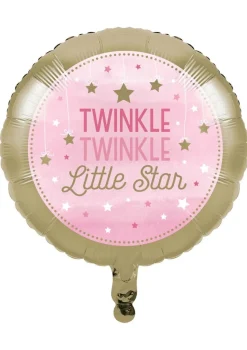 Balon na baby shower GWIAZDECZKA różowy foliowy 43cm