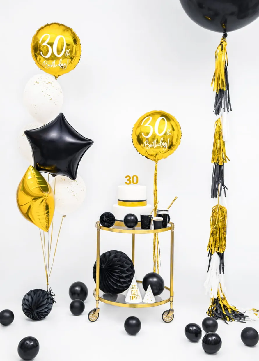 Balon na 30 URODZINY foliowy złoty 45cm