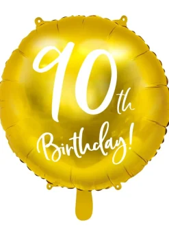 Balon na 90 URODZINY foliowy złoty 45cm