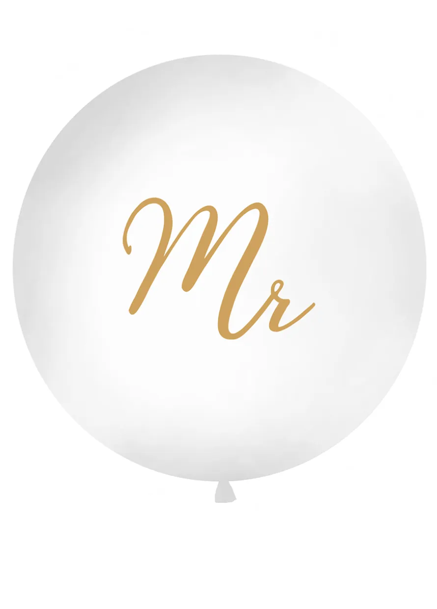 Balon olbrzym MR złoty napis 1m