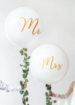 Balon olbrzym MR złoty napis 1m