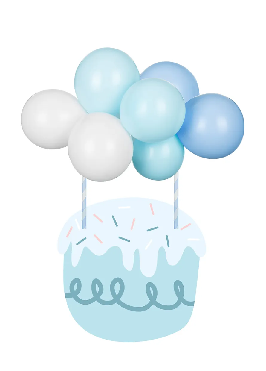 Balonowy topper na tort NIEBIESKI 29 cm