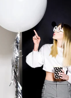 Balon pastelowy OLBRZYM biały 1m