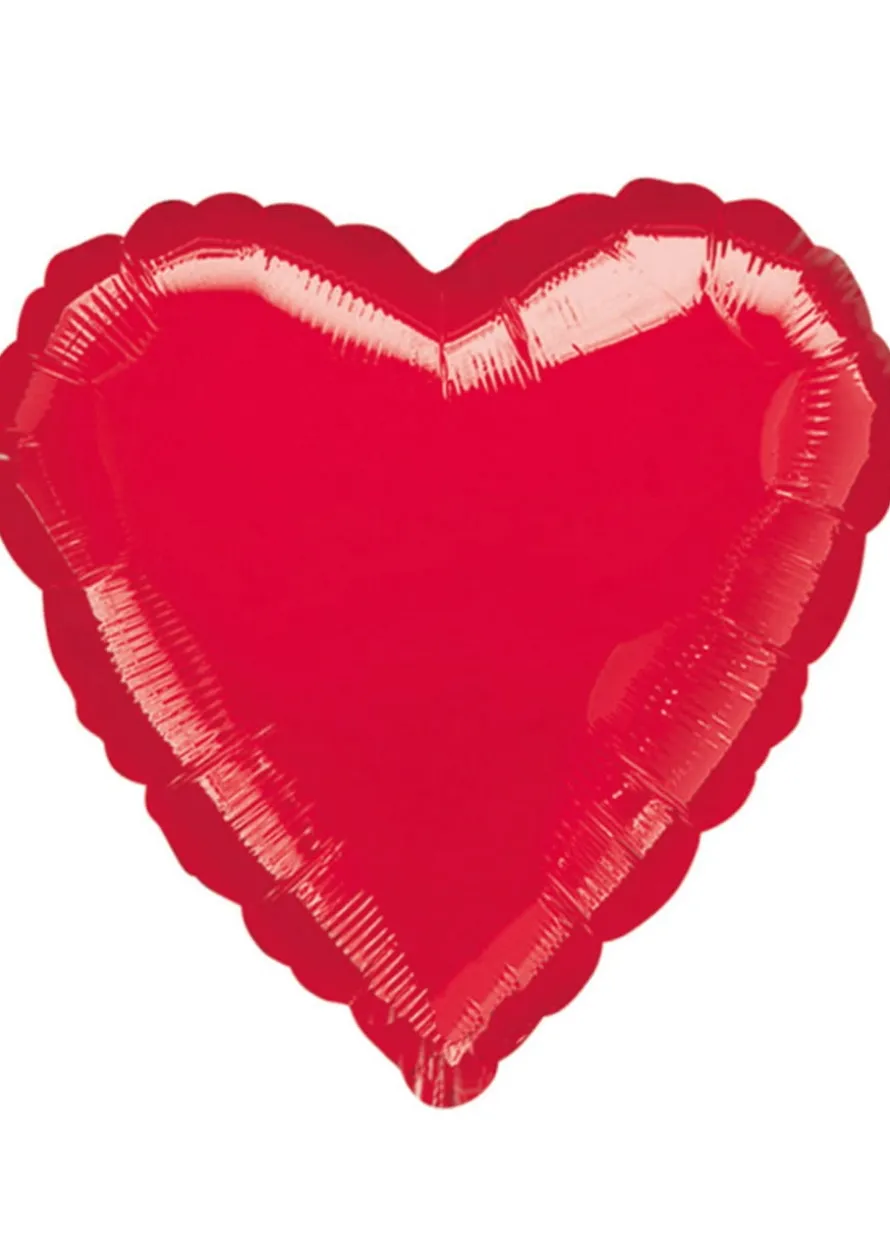 Balon SERCE metaliczny czerwony 80cm