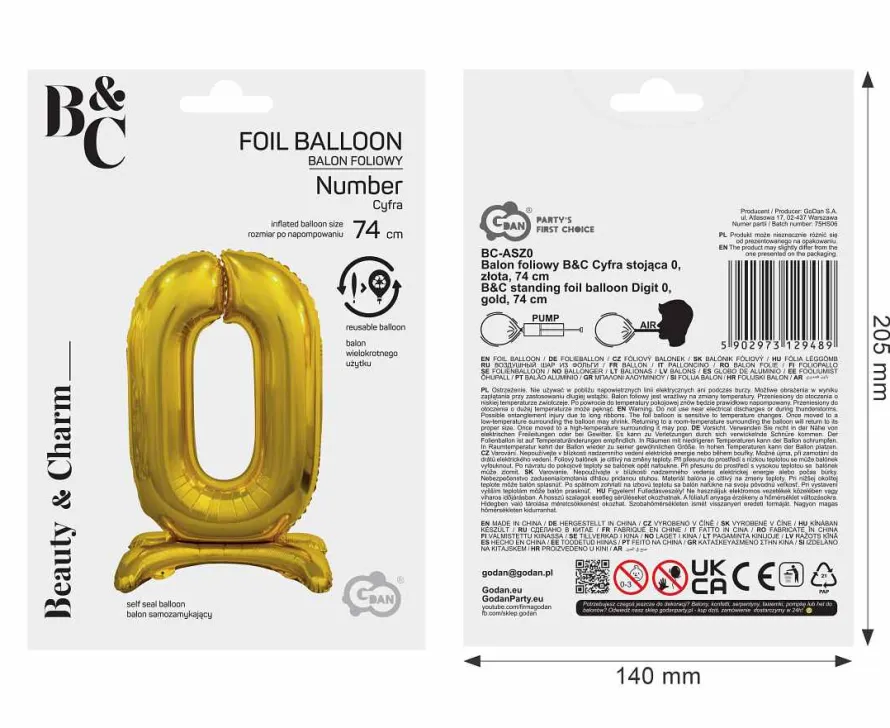 Balon STOJĄCY cyfra 0