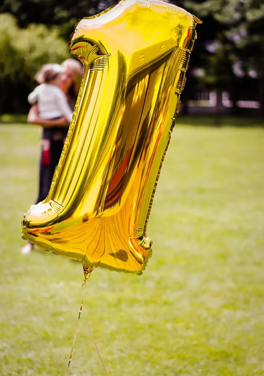 Balon urodzinowy CYFRA 1 złoty 85cm